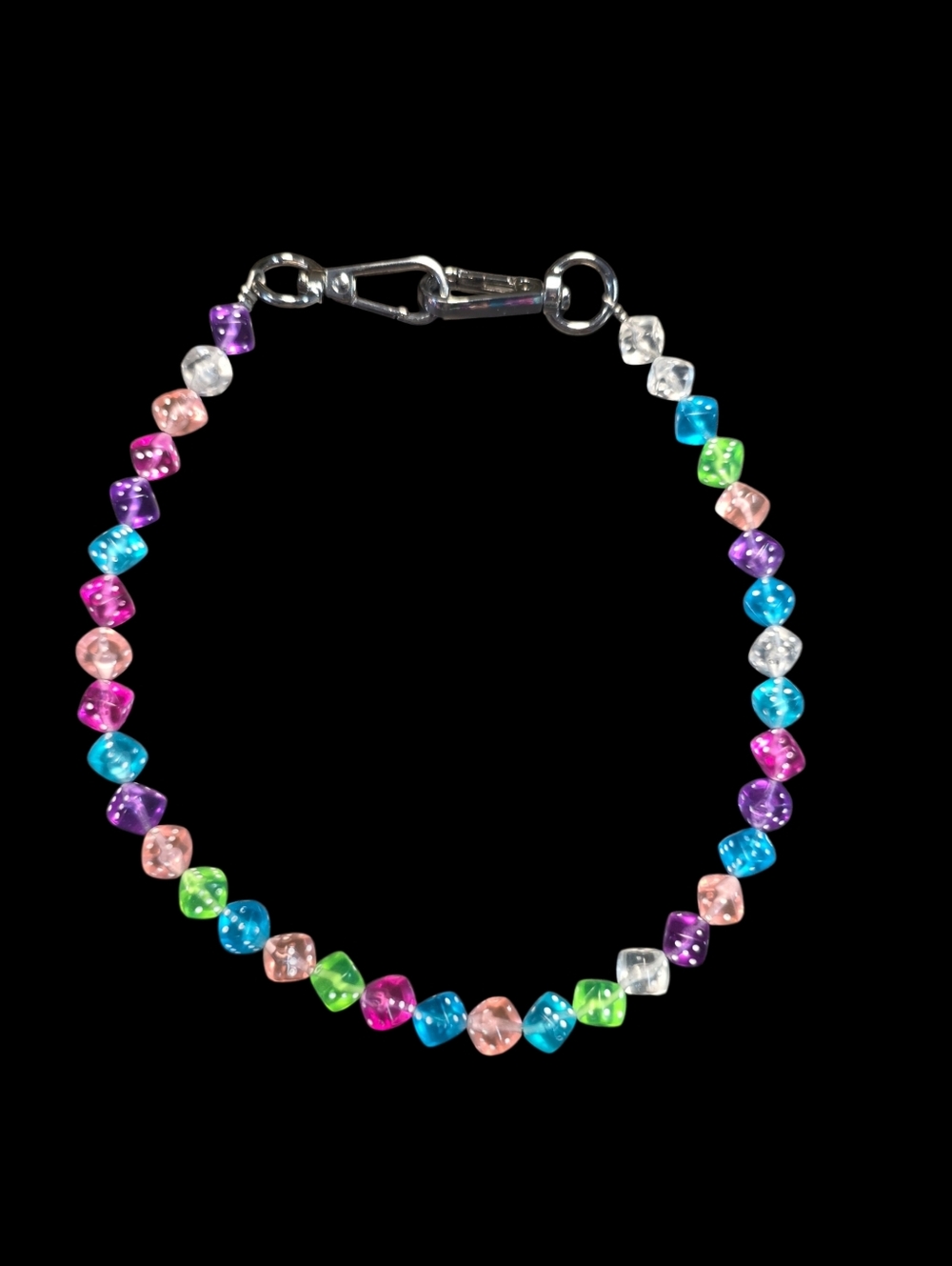 Multicolor Dice Bead Bag Chain